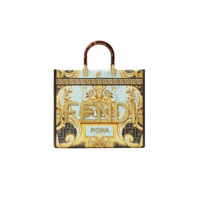FENDI VERSACE X FENDI FENDACE SUNSHINE SHOPPER TOTE 751A046375B02F (35*31*17m)